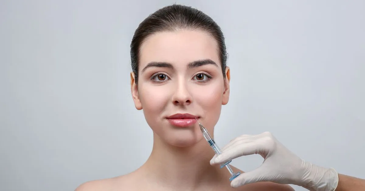 Dermal filler being injected into lips of a women in Coral Springs, FL