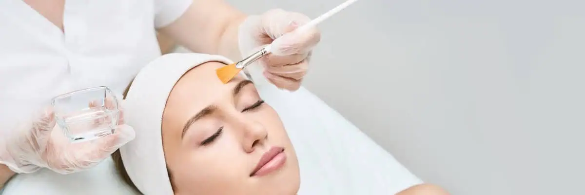 Medical-grade skincare products with active ingredients display